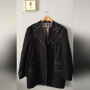 MECCA Blazer Suit  Men Designed In Italy Sz 50L 46W  2 Pockets Inside Excellent